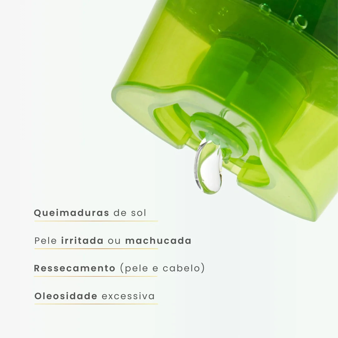 Gel de Babosa Puro: Dupla Ação para Cabelo e Rosto