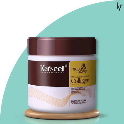 Máscara de Colágeno Karseell Original: Renovação e Brilho para Cabelos 500ml