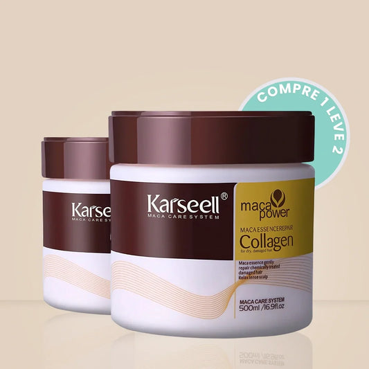 Máscara de Colágeno Karseell Original: Renovação e Brilho para Cabelos 500ml