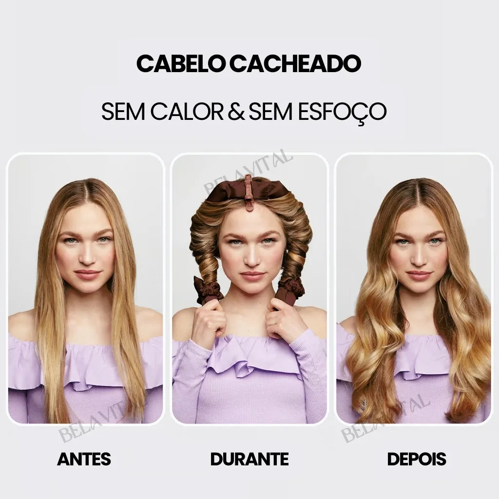 Bela Cachos: Modelador de Cachos em Cetim Sem Calor