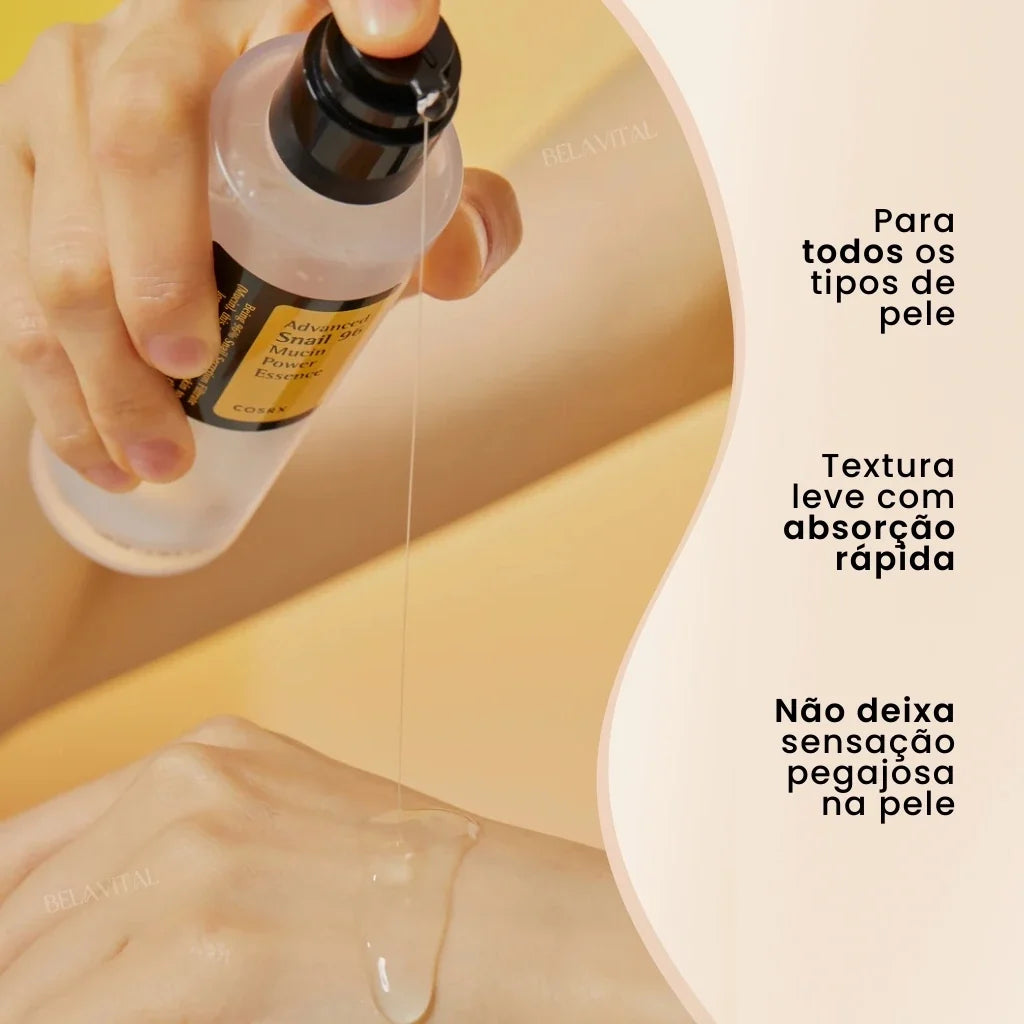 Sérum Coreano Advanced Snail 96: Reparação com Mucina de Caracol