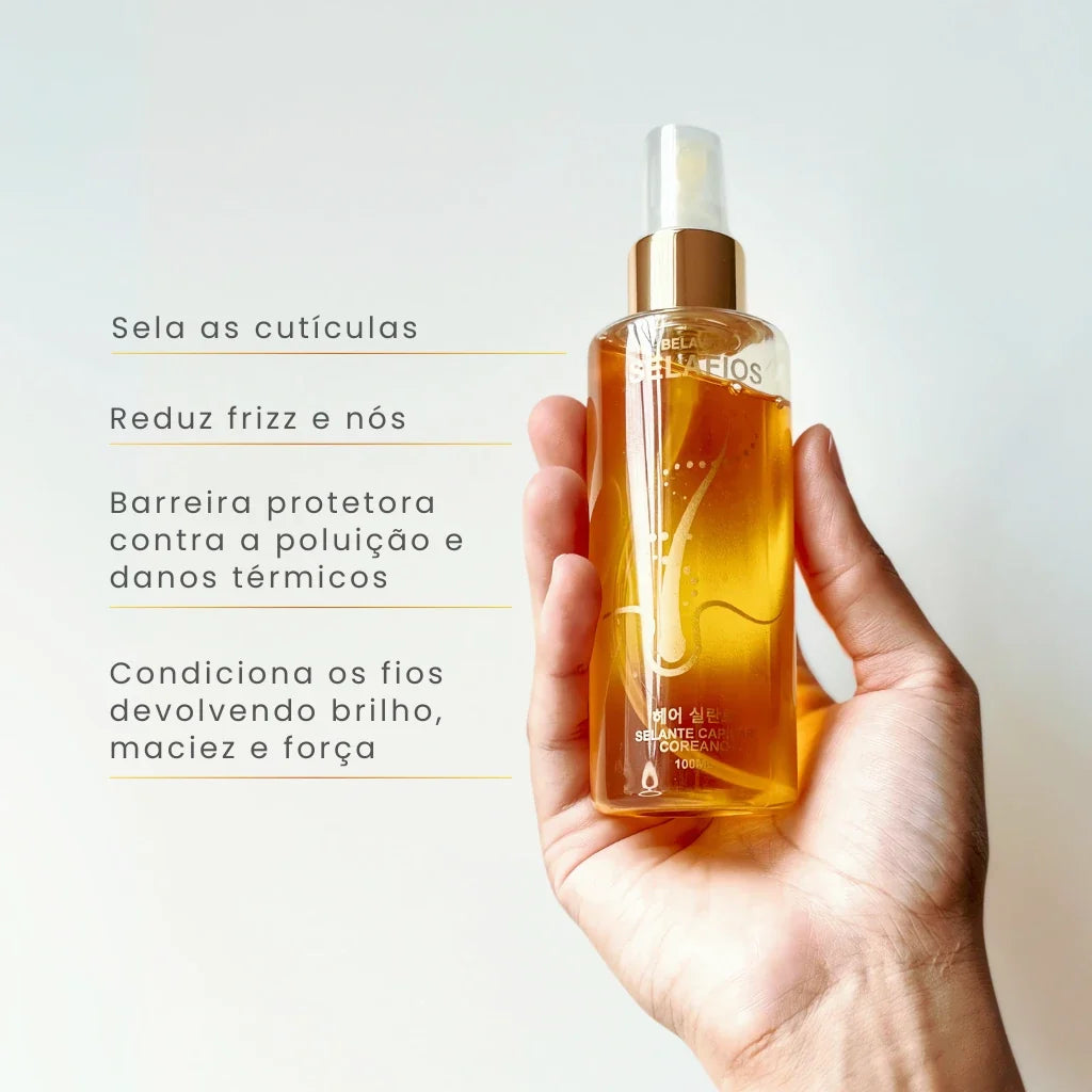 Spray Protetor Térmico Antifrizz SelaFios | Multibenefícios para Cabelos Danificados