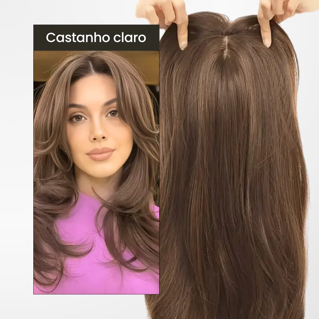 Top Closure - Topo de Cabelo com Franja 45cm | Para Alopecia e Falhas