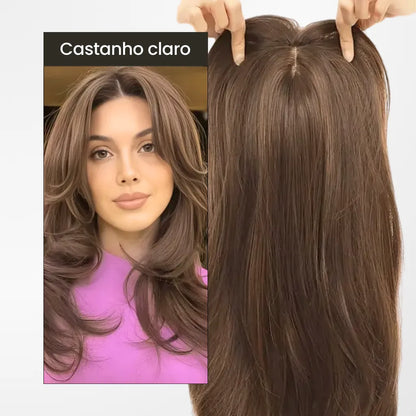 Top Closure - Topo de Cabelo com Franja 45cm | Para Alopecia e Falhas