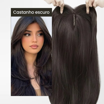 Top Closure - Topo de Cabelo com Franja 45cm | Para Alopecia e Falhas