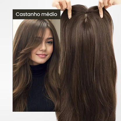 Top Closure - Topo de Cabelo com Franja 45cm | Para Alopecia e Falhas