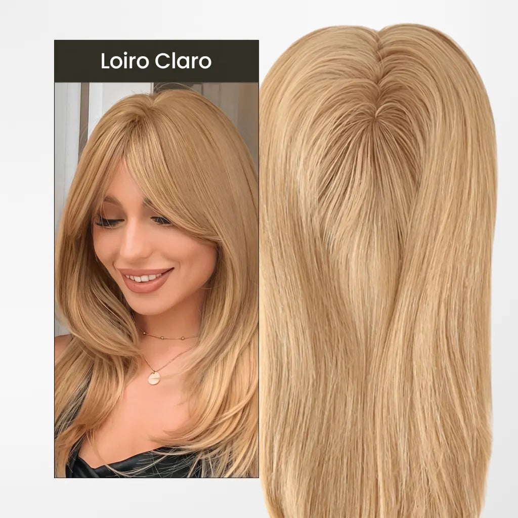 Top Closure - Topo de Cabelo com Franja 45cm | Para Alopecia e Falhas