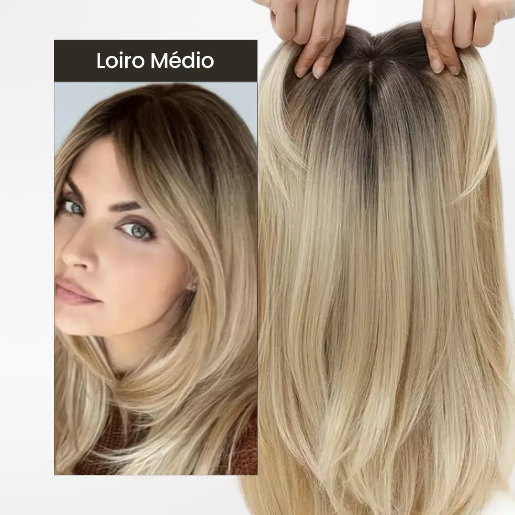 Top Closure - Topo de Cabelo com Franja 45cm | Para Alopecia e Falhas